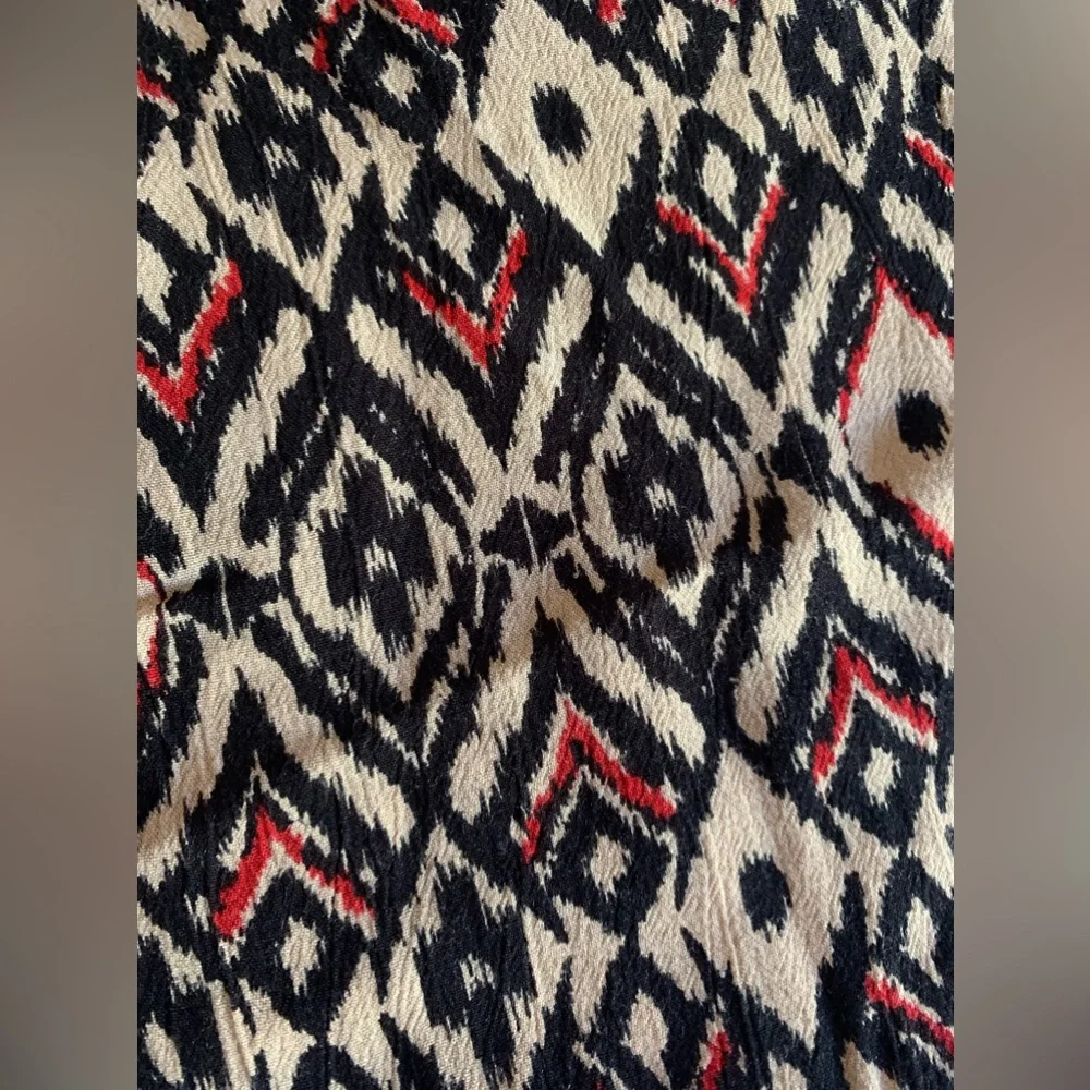 DENIM 24/7 Wide Leg Palazzo Pants Red Black & Tan Print Women’s Plus Size 18 - Picture 2 of 9